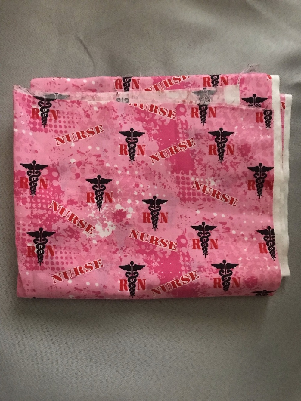 Pink Nurse Print Cotton Fabric